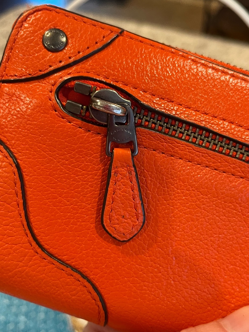 Coach Zip Around Long Wallet Miami Red - Picture 5 of 14